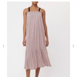 NWT Loft LOFT Chevron Print Flounce Pocket Midi Dress (